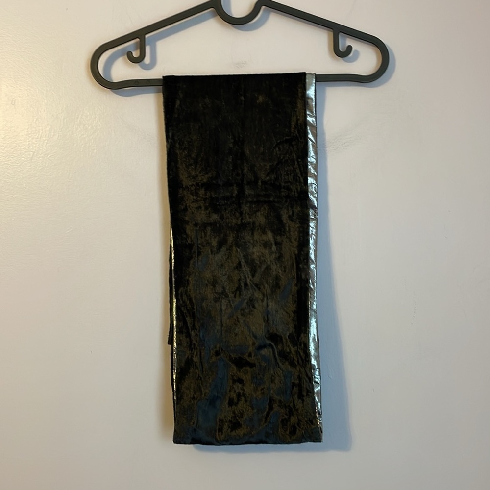 Mystique Infinity Wrap Black Velour and Silver Scarf OS